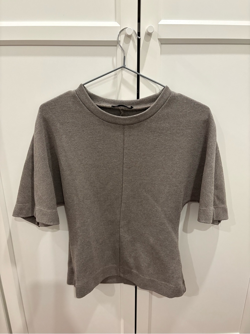 ZARA Women's Taupe Short Sleeve Knit Top